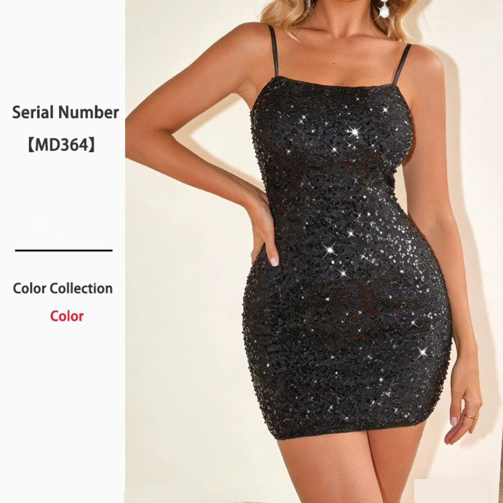 ZARA Unique Sexy Black Backless Tie Up Sequin Spaghetti Strap Mini Dress Party